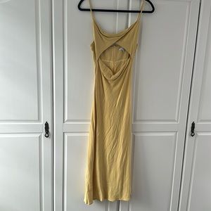 Yellow Cutout Midi Dress - Small